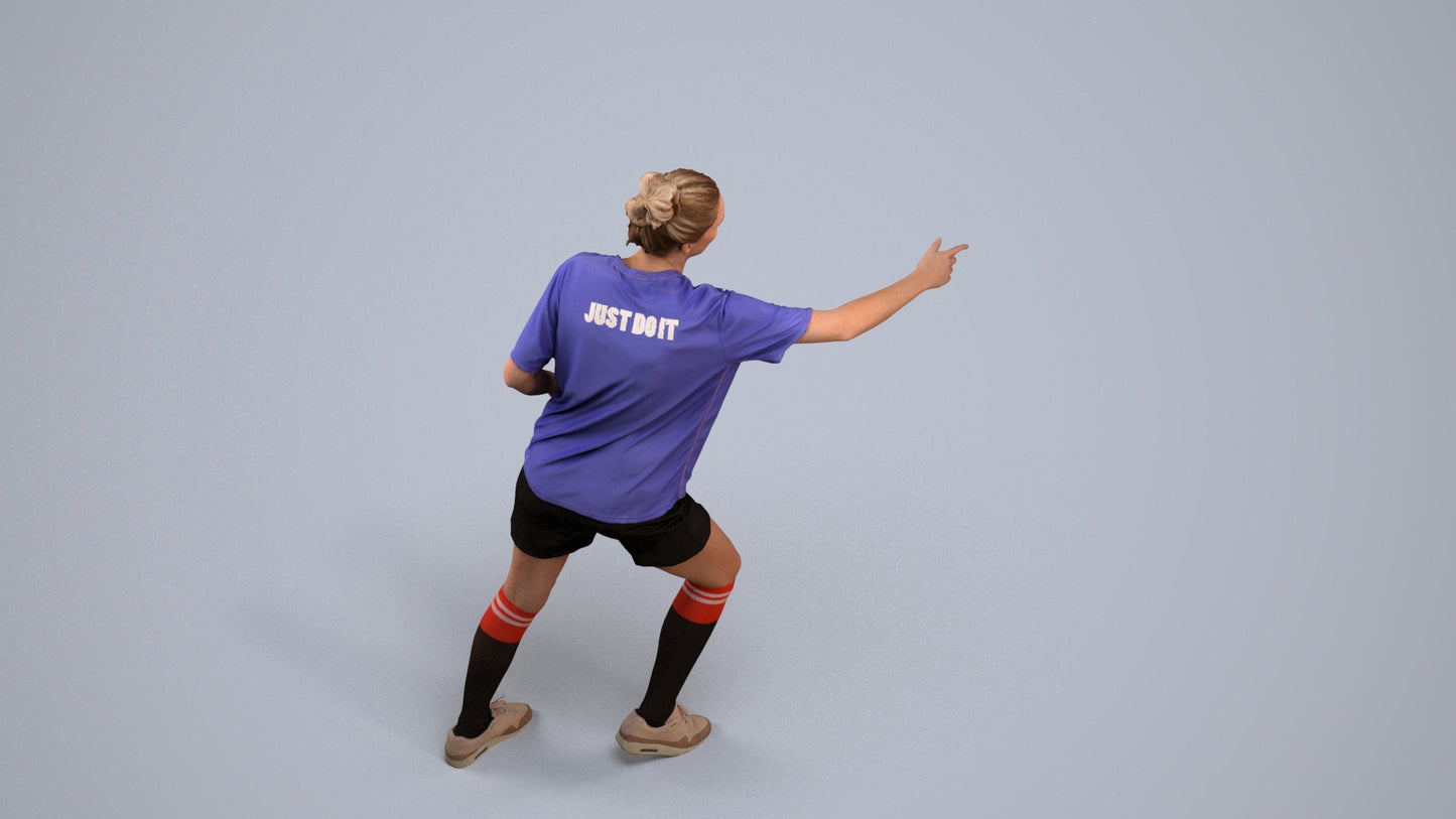 scanned 3D woman sport, photogrammetry people for Enscape and V-Ray, back view render