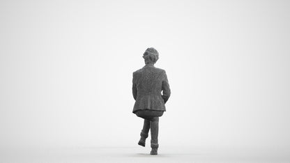 realistic 3D human senior woman business sitting, archviz people FBX OBJ for Blender, wireframe front view