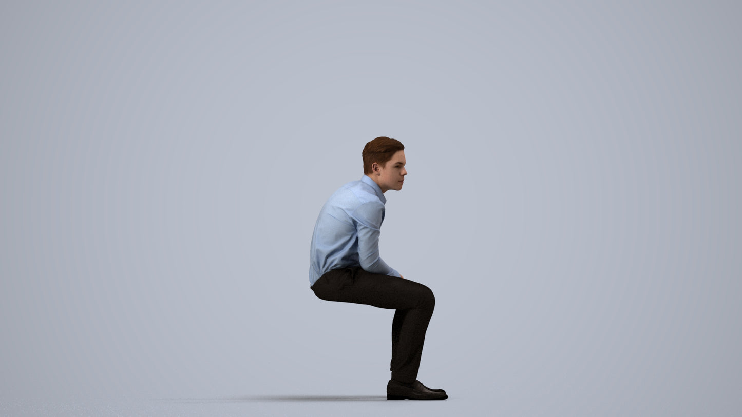 3D scanned boy kids, photorealistic archviz people for Enscape and SketchUp, side view render