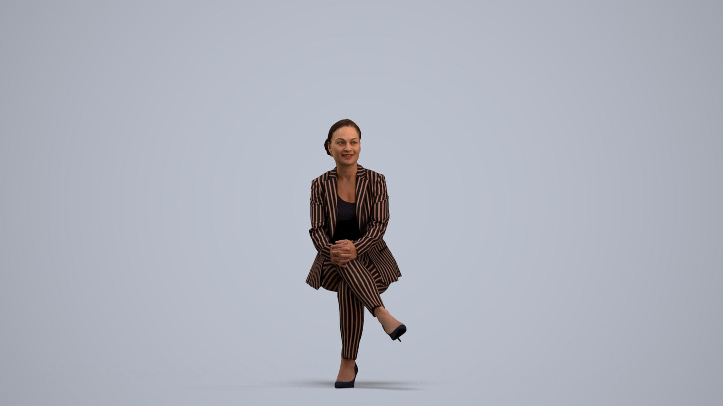 realistic 3D people woman business, render-ready for V-Ray and Corona, FBX OBJ, standing pose render