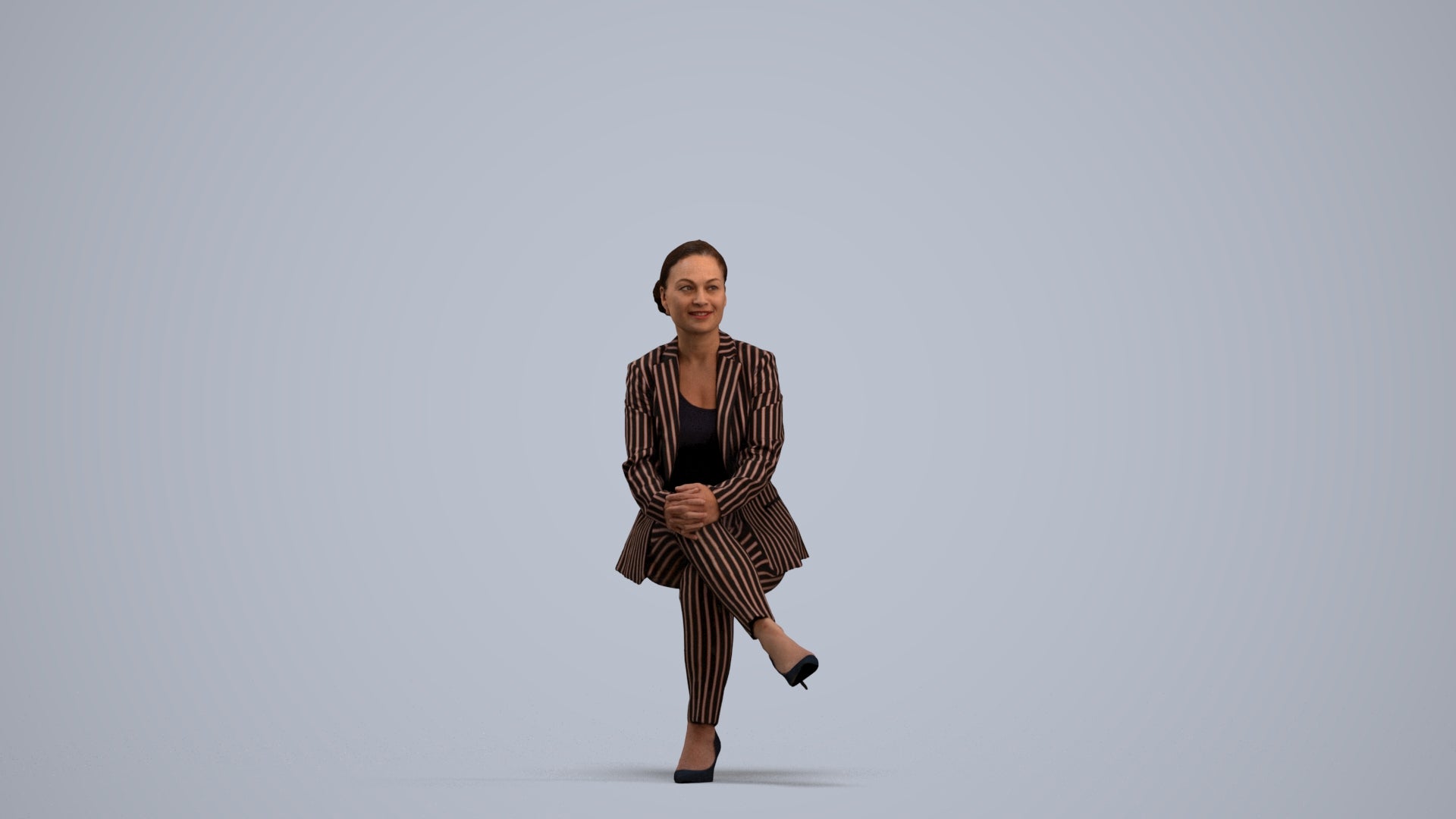 realistic 3D people woman business, render-ready for V-Ray and Corona, FBX OBJ, standing pose render