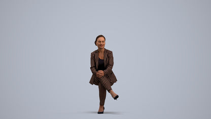 realistic 3D people woman business, render-ready for V-Ray and Corona, FBX OBJ, standing pose render