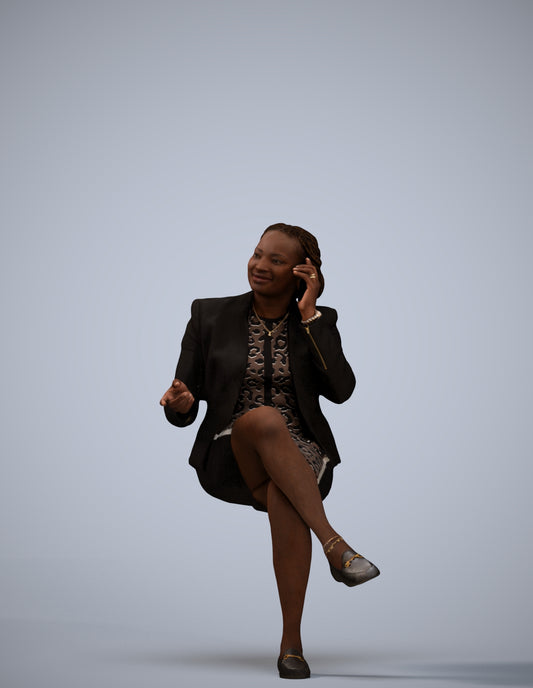 realistic 3D people woman business sitting, render-ready for V-Ray and Corona, FBX OBJ