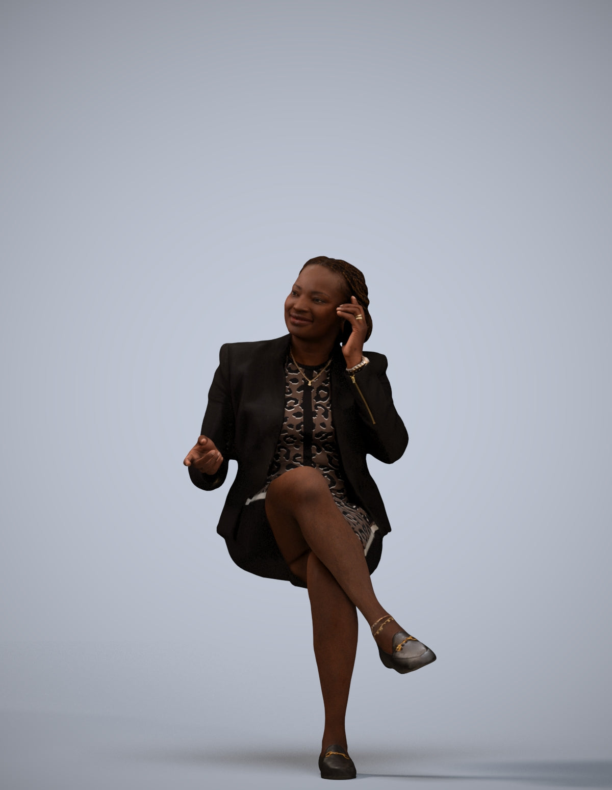 realistic 3D people woman business sitting, render-ready for V-Ray and Corona, FBX OBJ