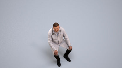 3D scanned man medical, photorealistic archviz people for Enscape and SketchUp, back view render