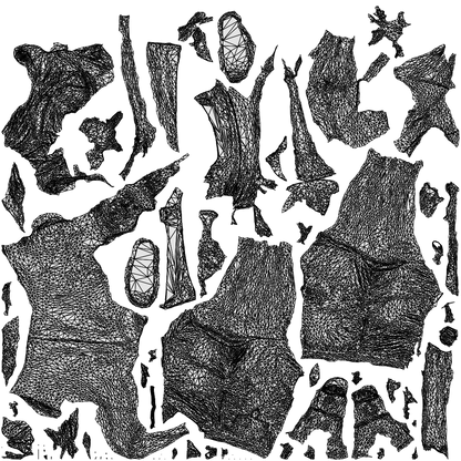 3D scanned man pool sport, photorealistic archviz people for Enscape and SketchUp, wireframe top-down view
