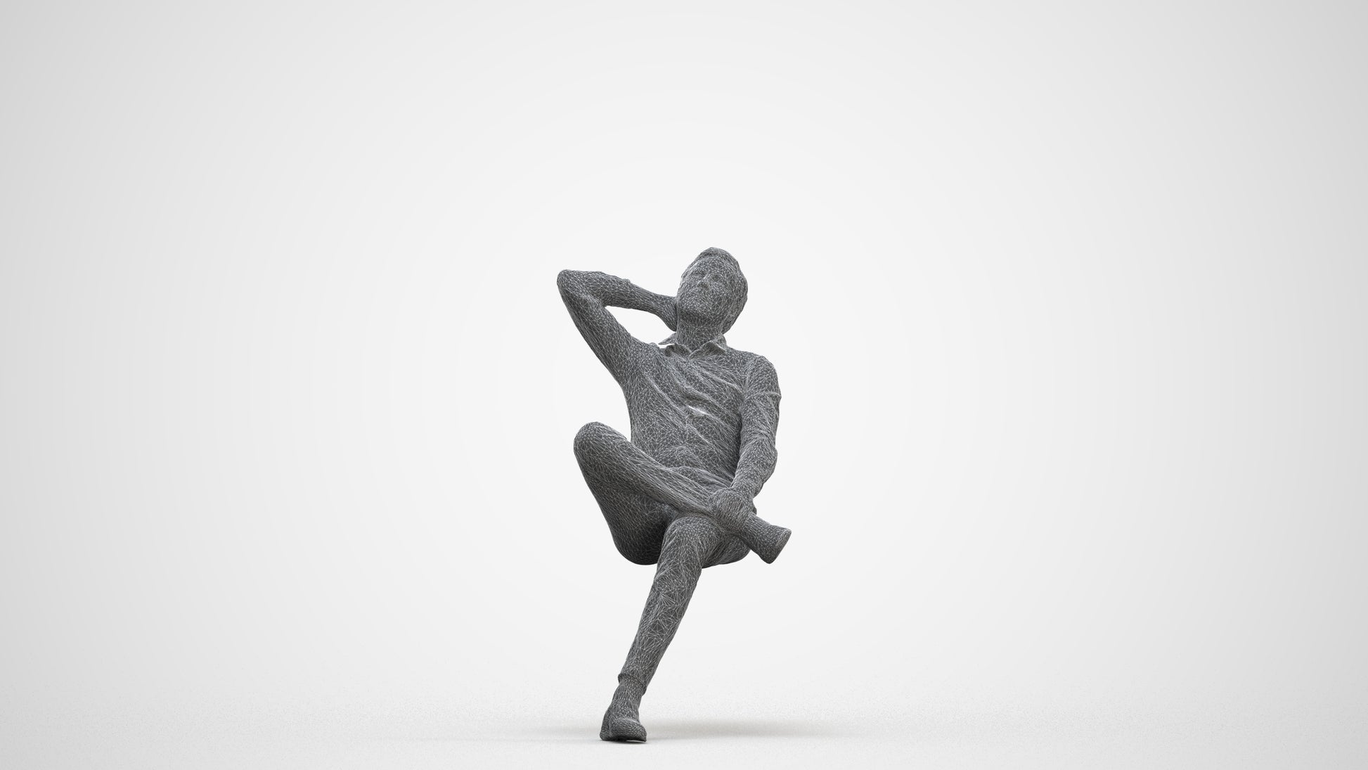 realistic 3D human man business, archviz people FBX OBJ for Blender, three-quarter front view render