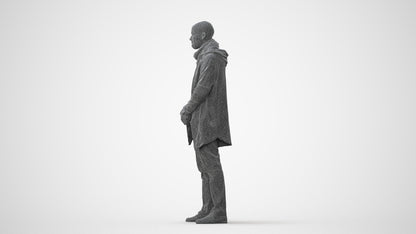realistic 3D man casual standing, scanned archviz people for Blender and 3ds Max, square thumbnail