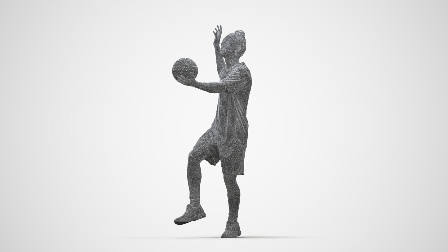 scanned 3D man sport, photogrammetry people for Enscape and V-Ray, wireframe back view