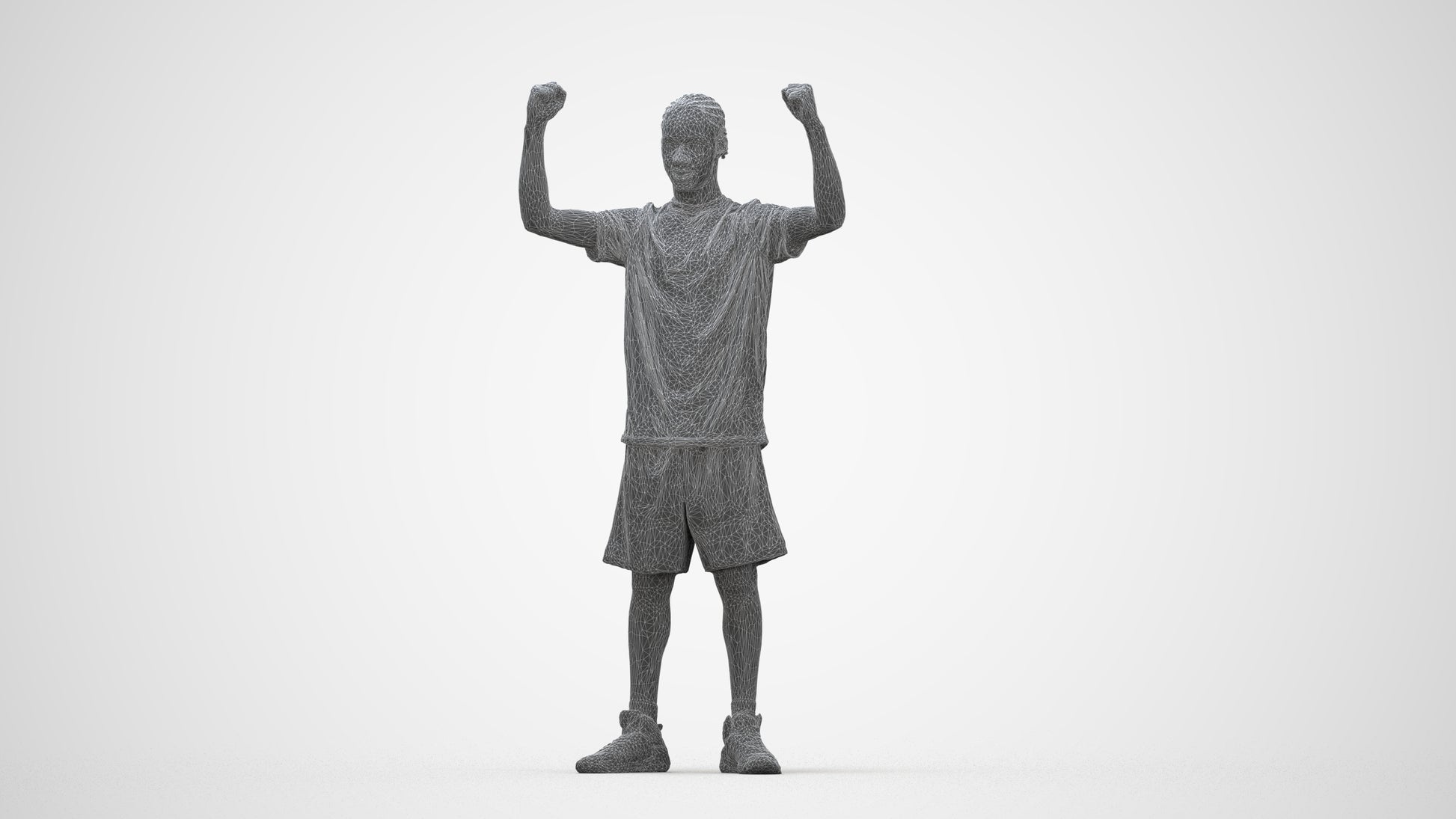 realistic 3D boy sport, scanned archviz people for Blender and 3ds Max, wireframe back view