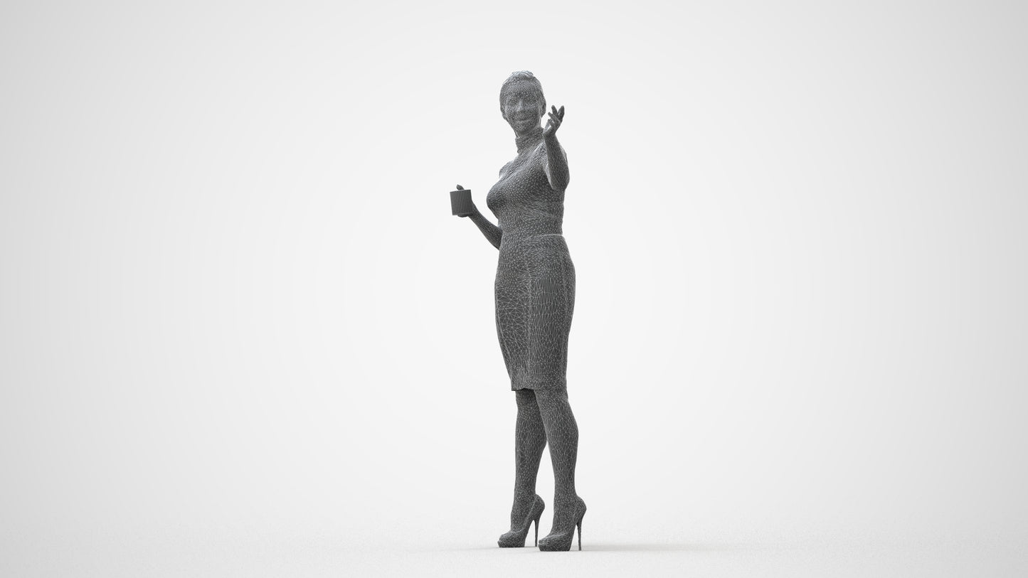 photogrammetry 3D woman business, realistic human model archviz FBX, square thumbnail