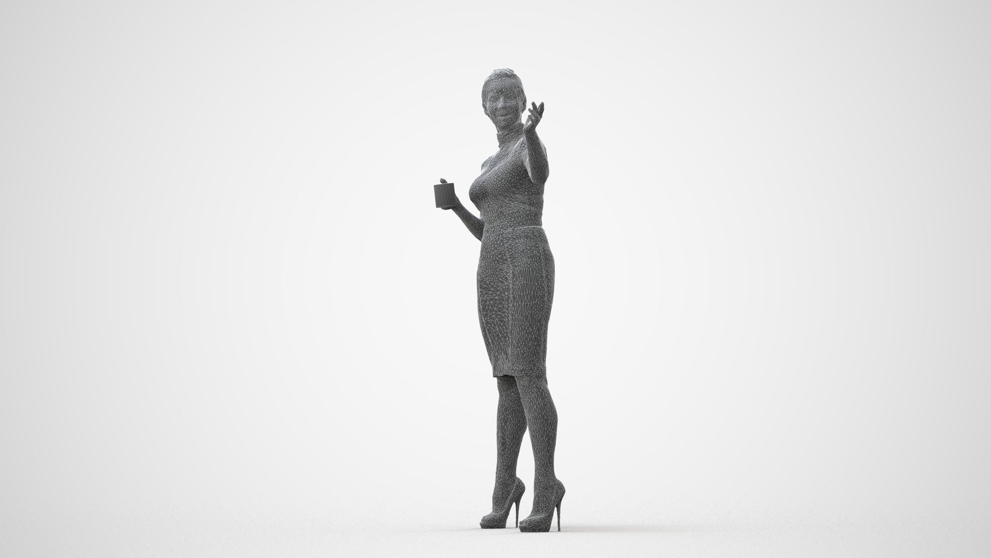 photogrammetry 3D woman business, realistic human model archviz FBX, square thumbnail