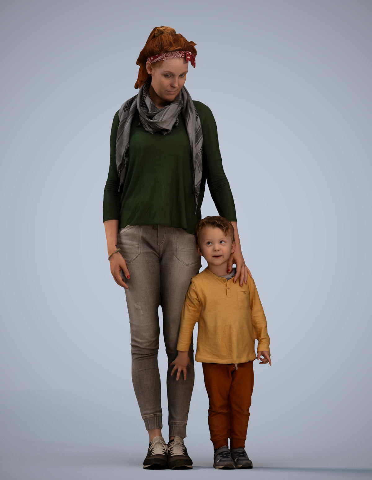 realistic 3D people girl casual kids, render-ready for V-Ray and Corona, FBX OBJ