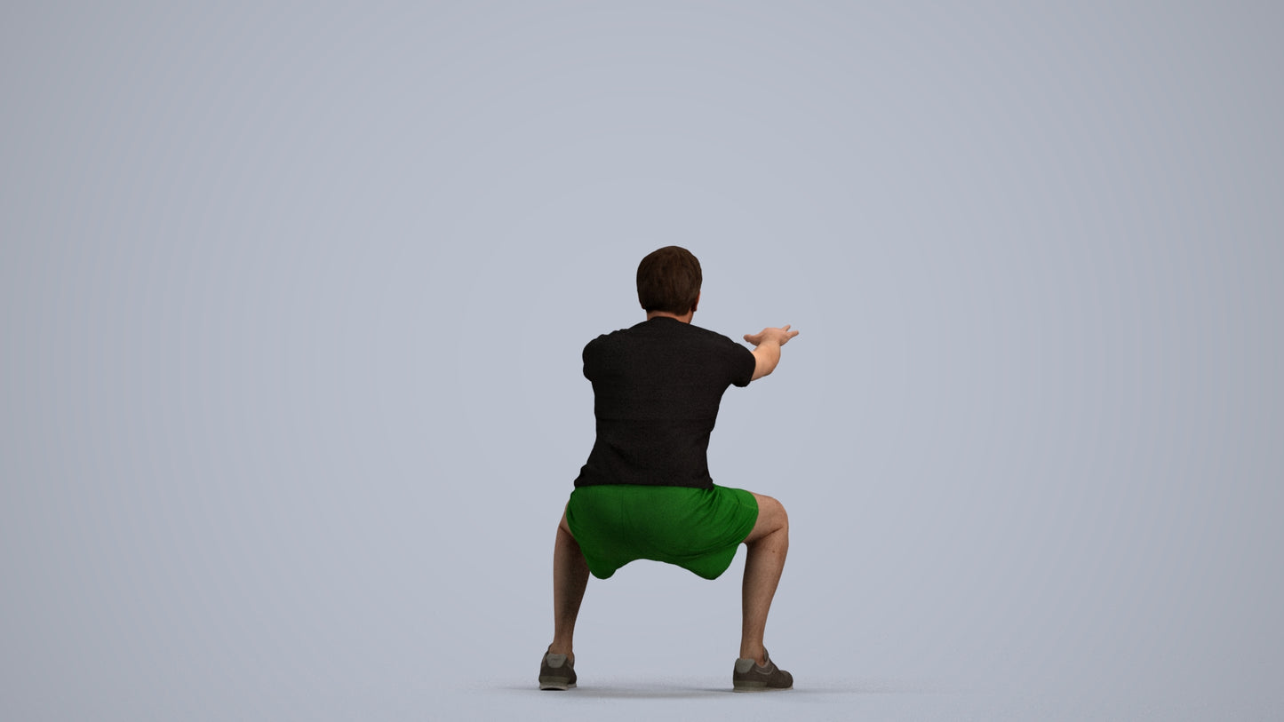 realistic 3D people man sport, render-ready for V-Ray and Corona, FBX OBJ, front view render