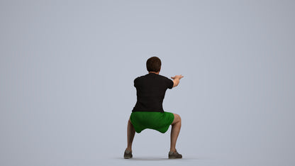 realistic 3D people man sport, render-ready for V-Ray and Corona, FBX OBJ, front view render