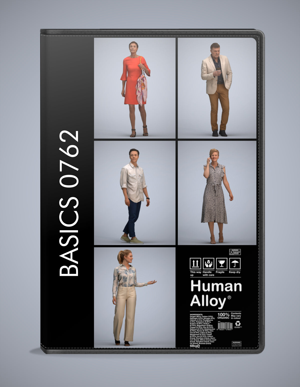 photogrammetry 3D people walking collection, 5 realistic human models archviz FBX