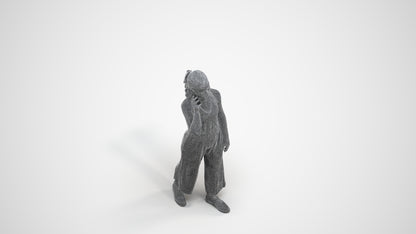 scanned 3D girl casual kids, photogrammetry people for Enscape and V-Ray, wireframe three-quarter view