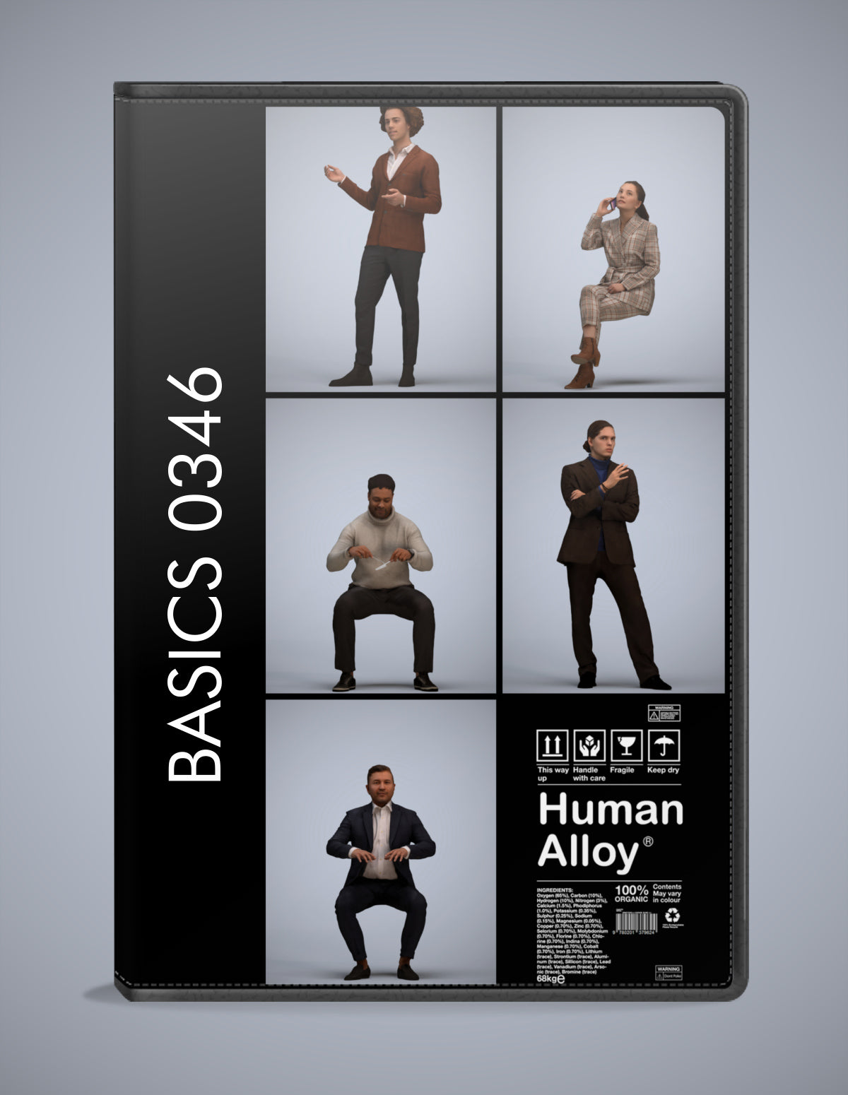 realistic 3D people business set, 5 render-ready models for V-Ray and Corona