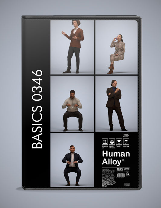 realistic 3D people business set, 5 render-ready models for V-Ray and Corona