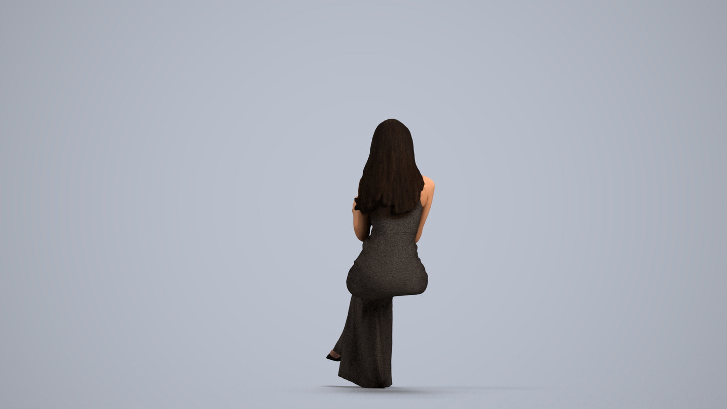 realistic 3D people woman formal formalaffairs, render-ready for V-Ray and Corona, FBX OBJ, front view render