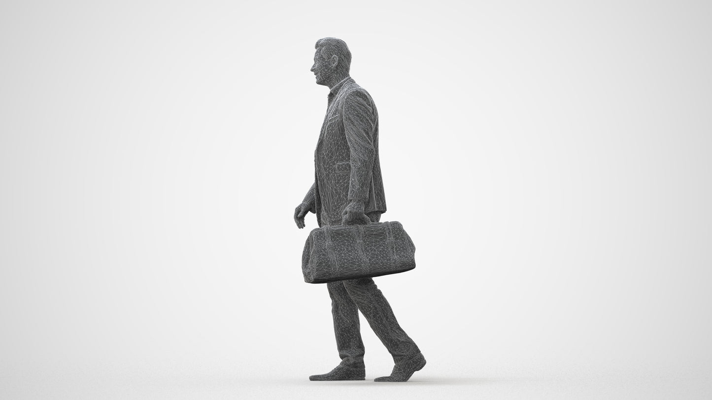 realistic 3D people man business walking, render-ready for V-Ray and Corona, FBX OBJ, square thumbnail