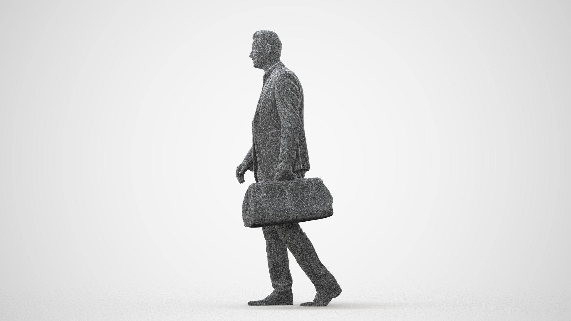 realistic 3D people man business walking, render-ready for V-Ray and Corona, FBX OBJ, square thumbnail