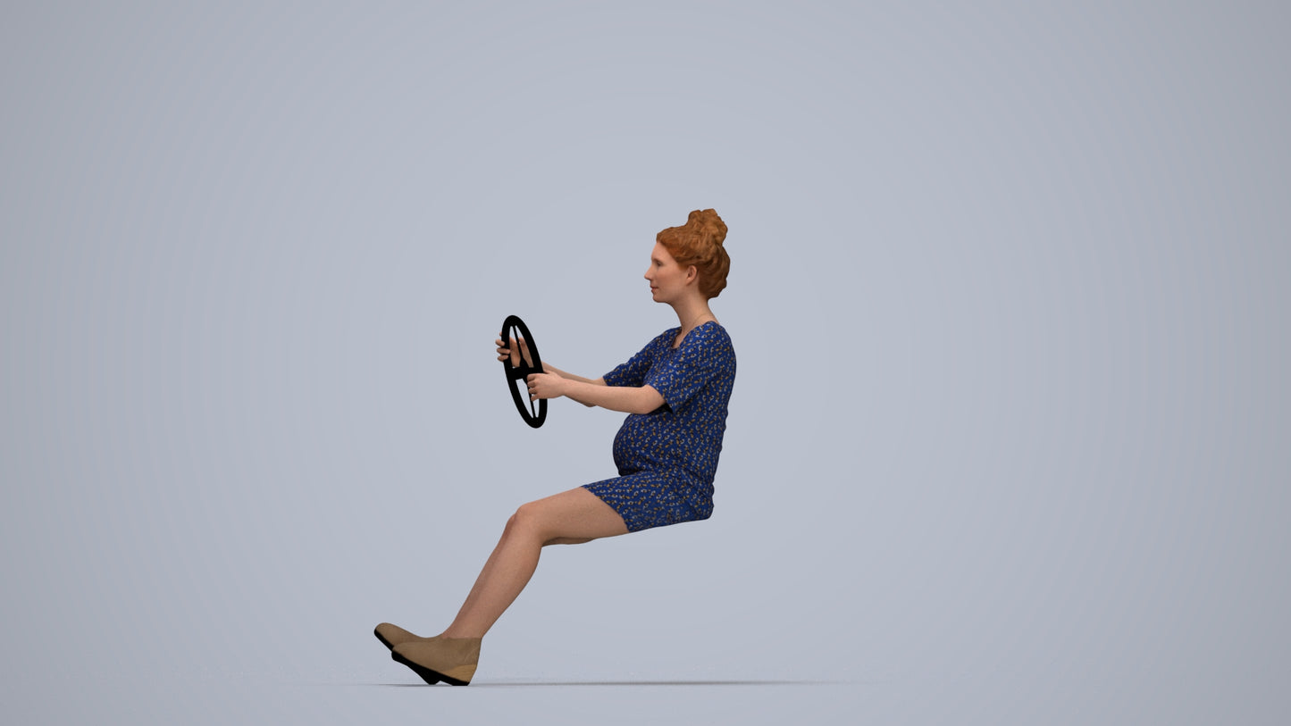 3D scanned boy driving casual, photorealistic archviz people for Enscape and SketchUp, top-down view render