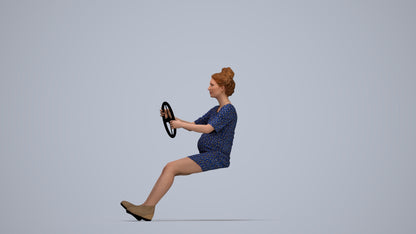 3D scanned boy driving casual, photorealistic archviz people for Enscape and SketchUp, top-down view render