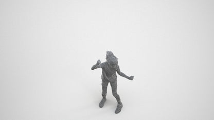 realistic 3D girl casual kids, scanned archviz people for Blender and 3ds Max, wireframe three-quarter view