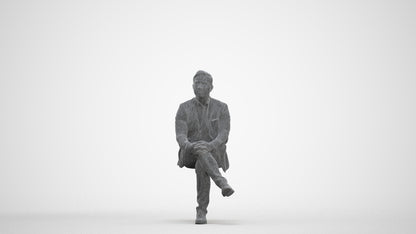 3D people model man business, scanned human for 3ds Max rendering, three-quarter front view render