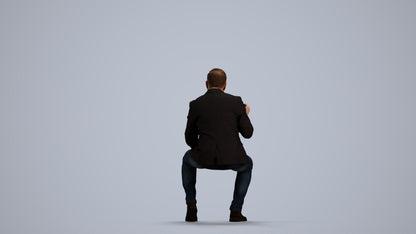 3D scanned man business, photorealistic archviz people for Enscape and SketchUp, front view render