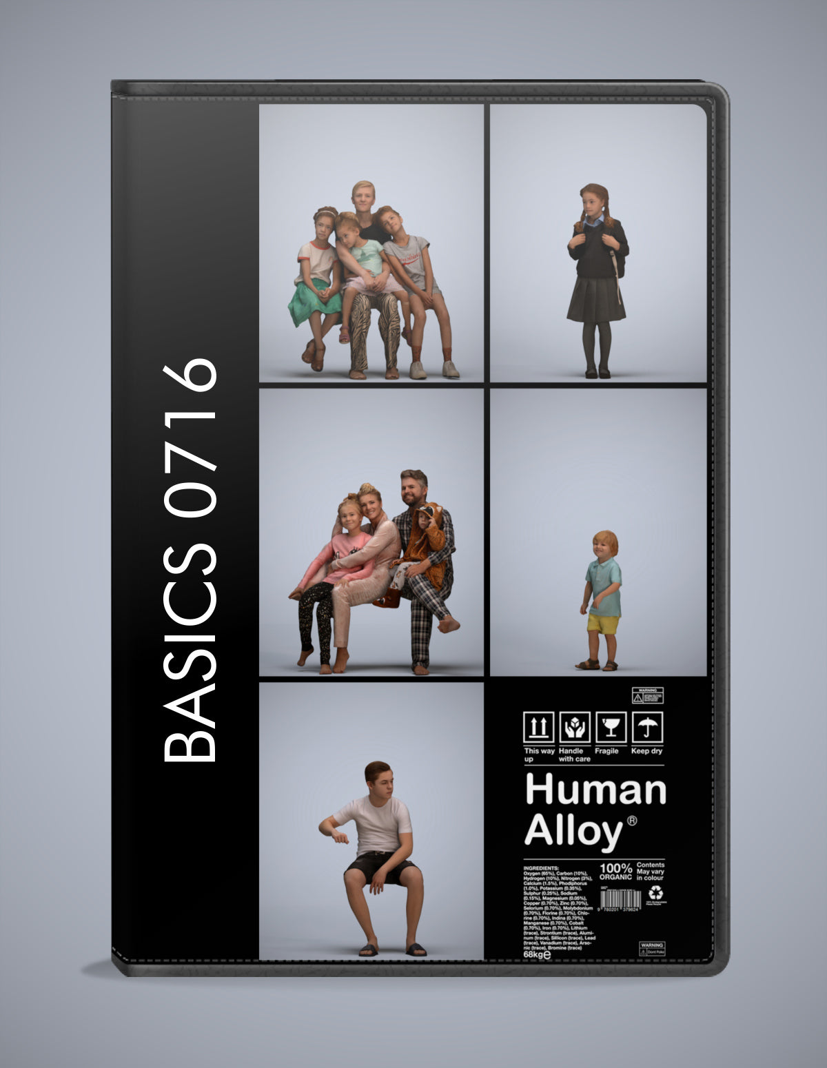 realistic 3D people kids set, 5 render-ready models for V-Ray and Corona