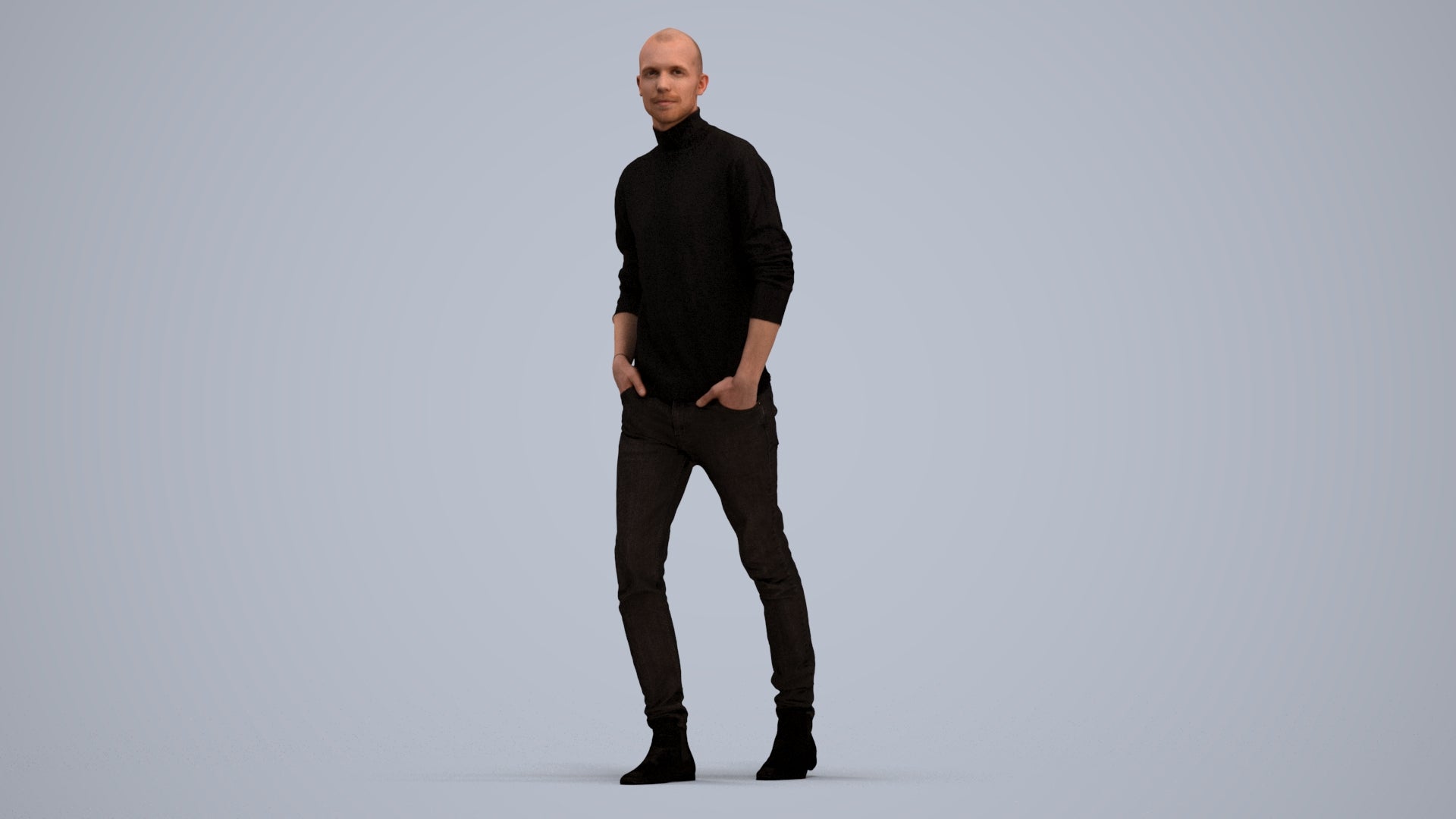 photogrammetry 3D man casual walking, realistic human model archviz FBX, standing pose render
