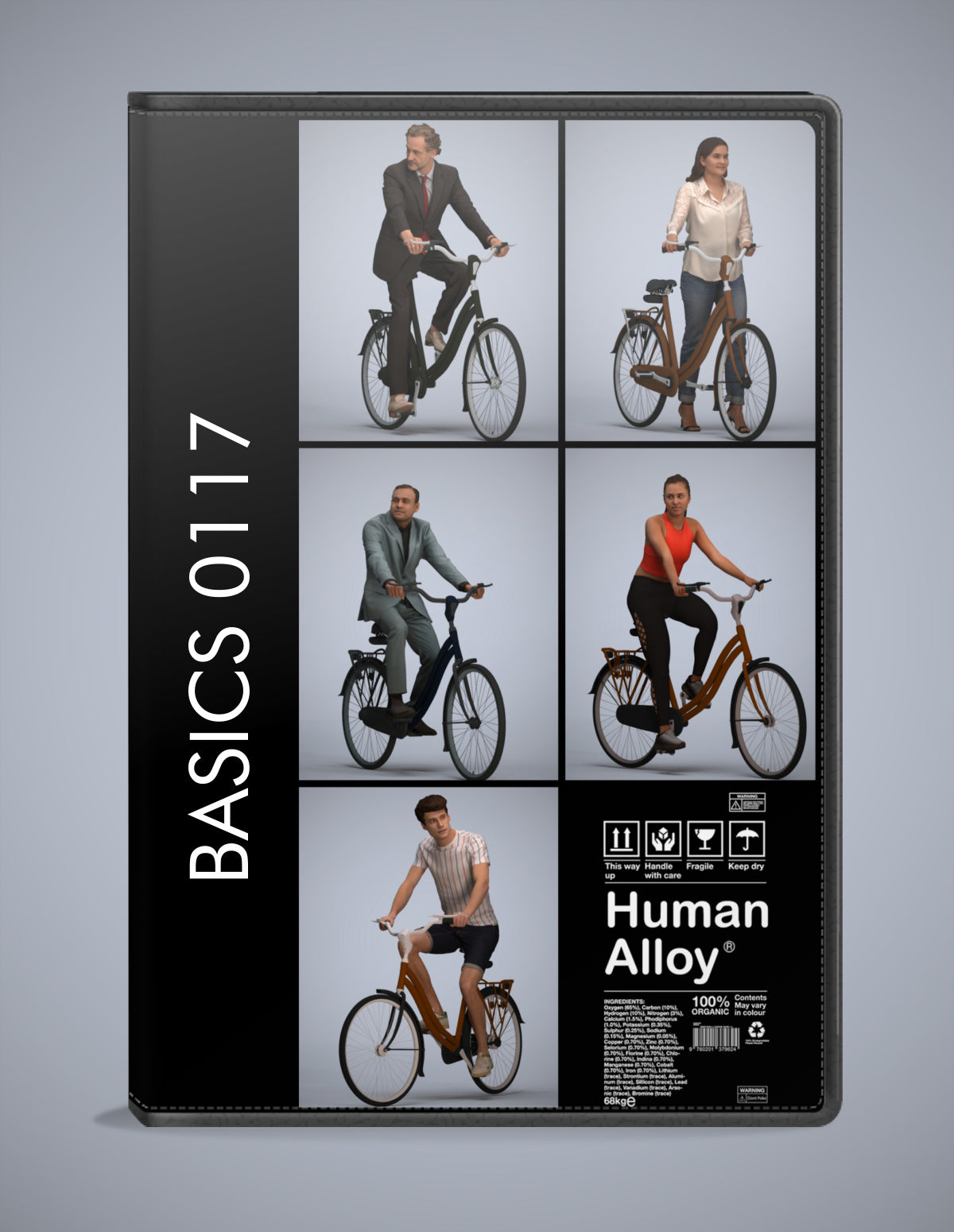 3D human models cycling bundle, 5 photogrammetry scanned people for archviz
