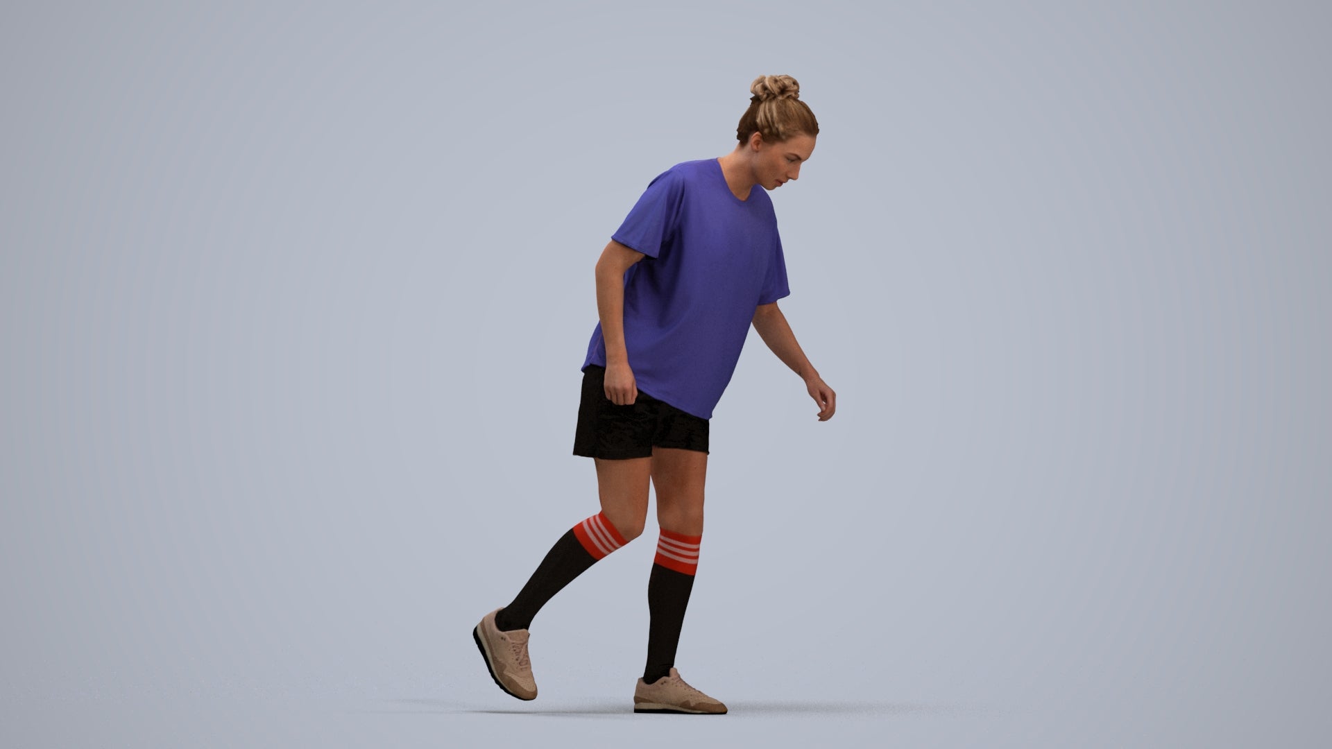 scanned 3D woman sport, photogrammetry people for Enscape and V-Ray, standing pose render