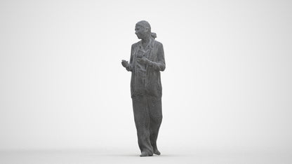 3D people model woman business walking, scanned human for 3ds Max rendering, three-quarter front view render