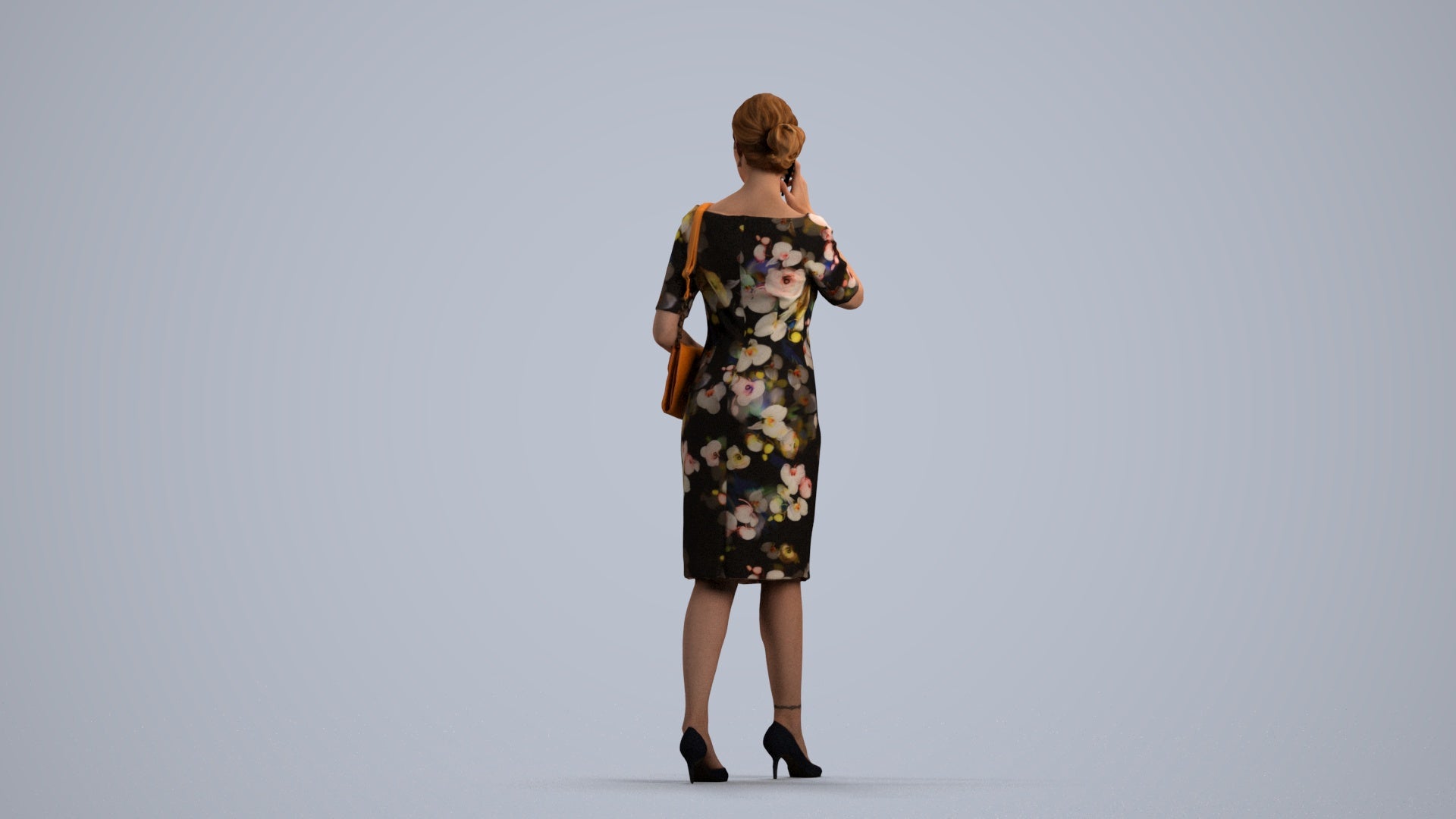 photogrammetry 3D woman casual standing, realistic human model archviz FBX, front view render