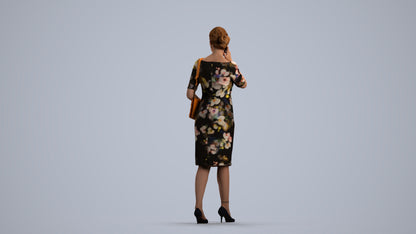 photogrammetry 3D woman casual standing, realistic human model archviz FBX, front view render