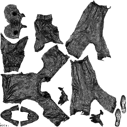 3D scanned man business, photorealistic archviz people for Enscape and SketchUp, wireframe top-down view
