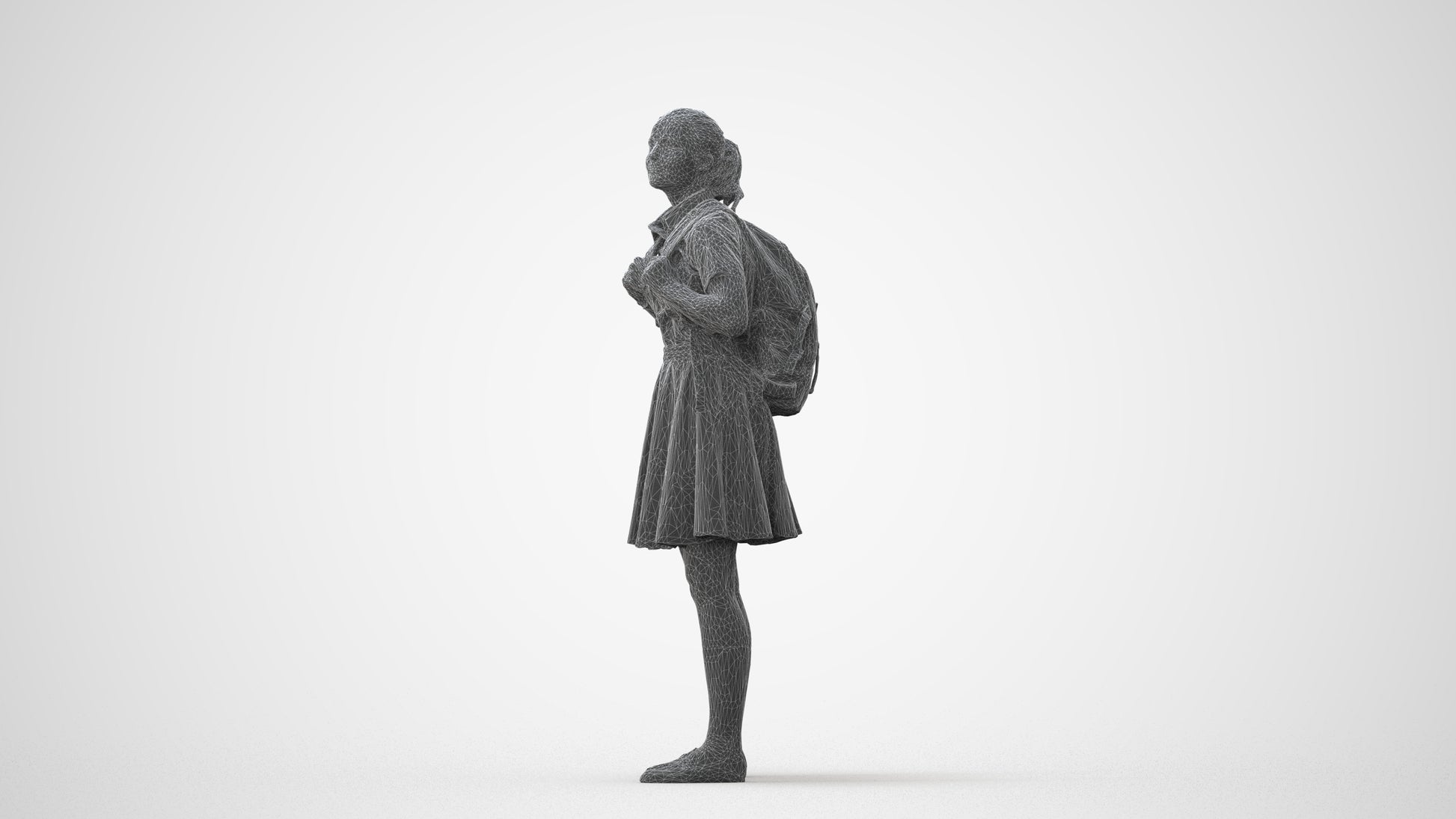 realistic 3D human girl kids, archviz people FBX OBJ for Blender, square thumbnail