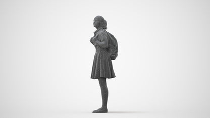 realistic 3D human girl kids, archviz people FBX OBJ for Blender, square thumbnail