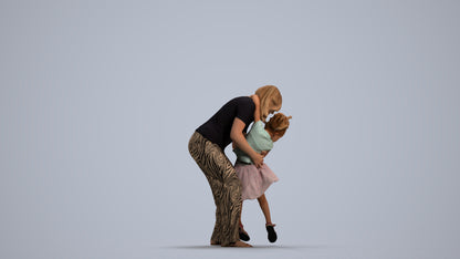 realistic 3D people girl casual kids, render-ready for V-Ray and Corona, FBX OBJ, front view render