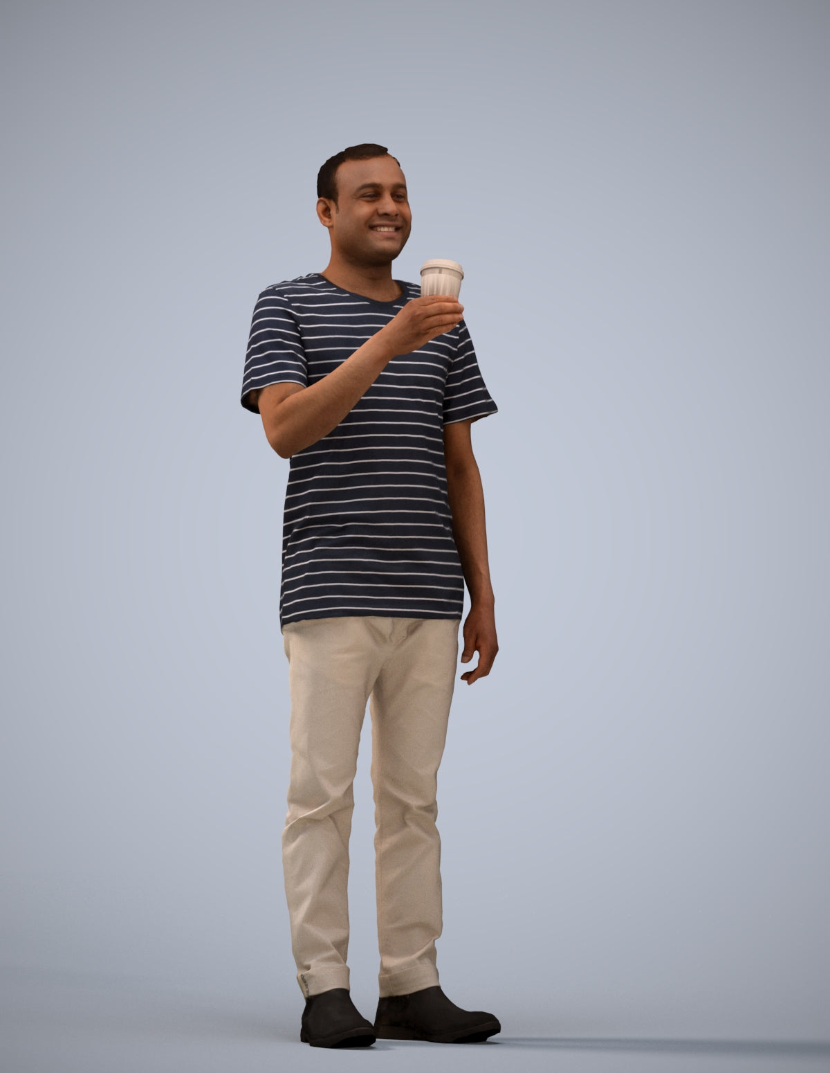 realistic 3D people man casual standing, render-ready for V-Ray and Corona, FBX OBJ