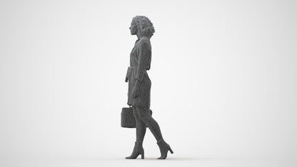 3D scanned woman walking casual, photorealistic archviz people for Enscape and SketchUp, square thumbnail