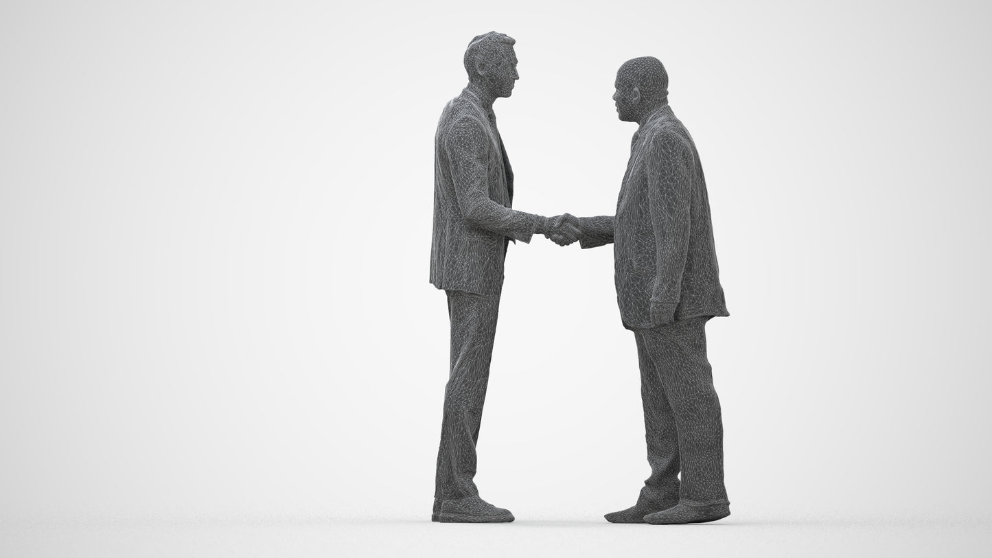 scanned 3D man business, photogrammetry people for Enscape and V-Ray, wireframe back view