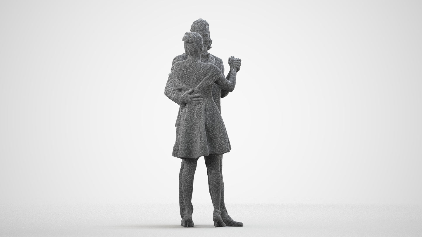 3D scanned woman dancing formal, photorealistic archviz people for Enscape and SketchUp, wireframe side view