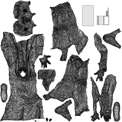 scanned 3D man business, photogrammetry people for Enscape and V-Ray, wireframe top-down view