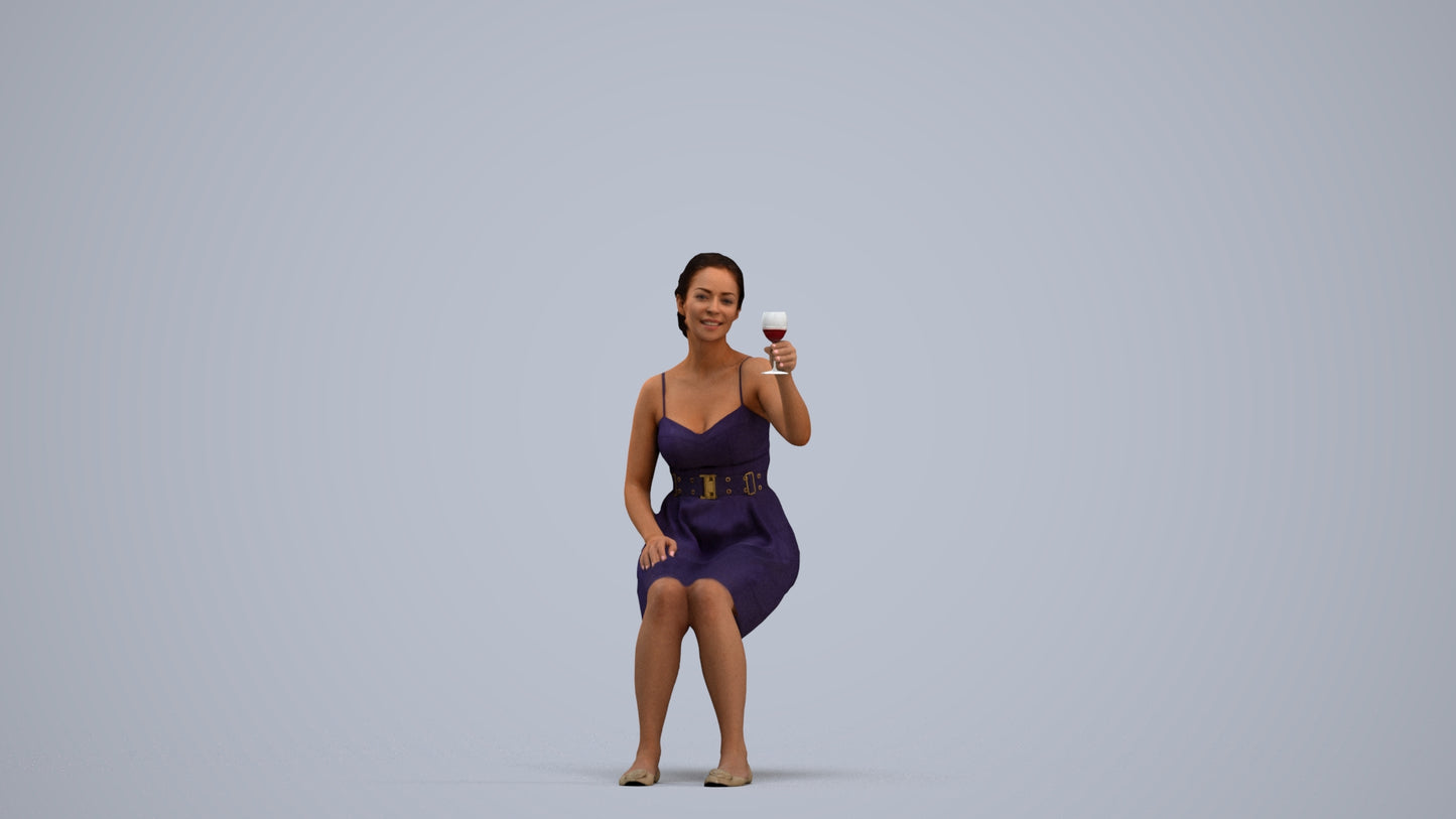 3D scanned woman formalaffairs formal, photorealistic archviz people for Enscape and SketchUp, standing pose render