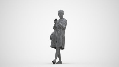realistic 3D people woman casual standing, render-ready for V-Ray and Corona, FBX OBJ, three-quarter front view render