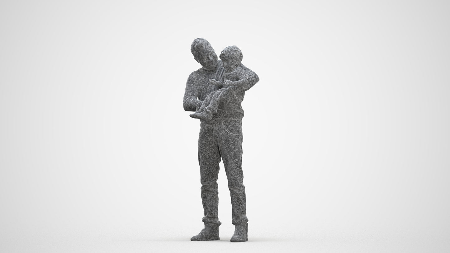 3D people model boy casual kids, scanned human for 3ds Max rendering, three-quarter front view render